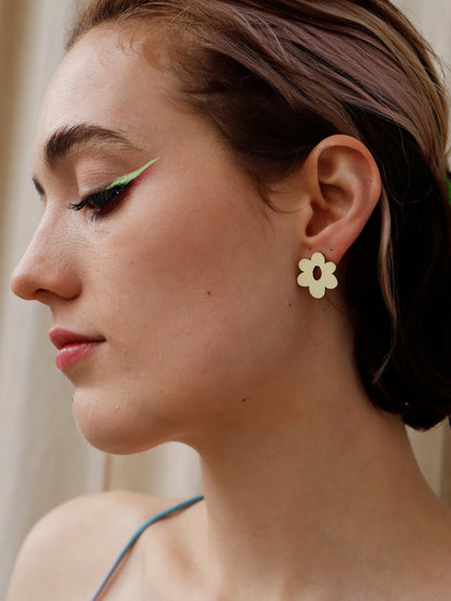 Mini Mia Studs in Brass