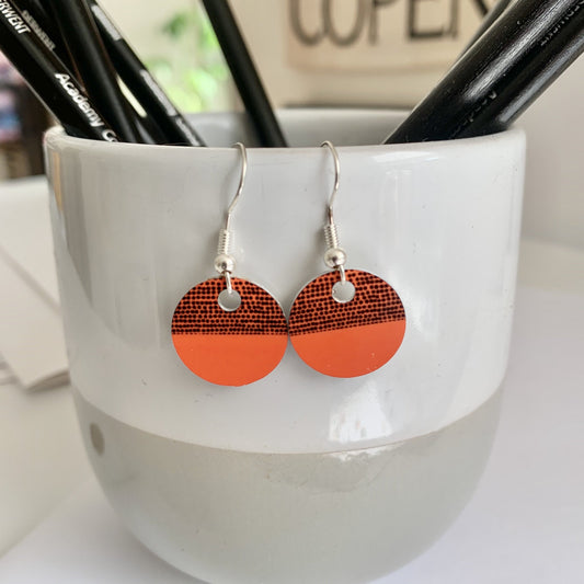 Balance Round Earrings - Orange