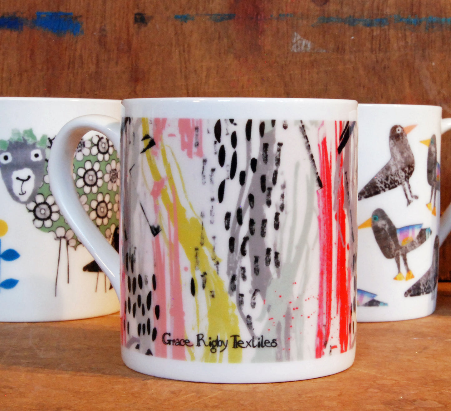 Colourful Mark Making Bone China Mug