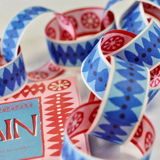 Christmas Paper Chain Kit - Red and Blue