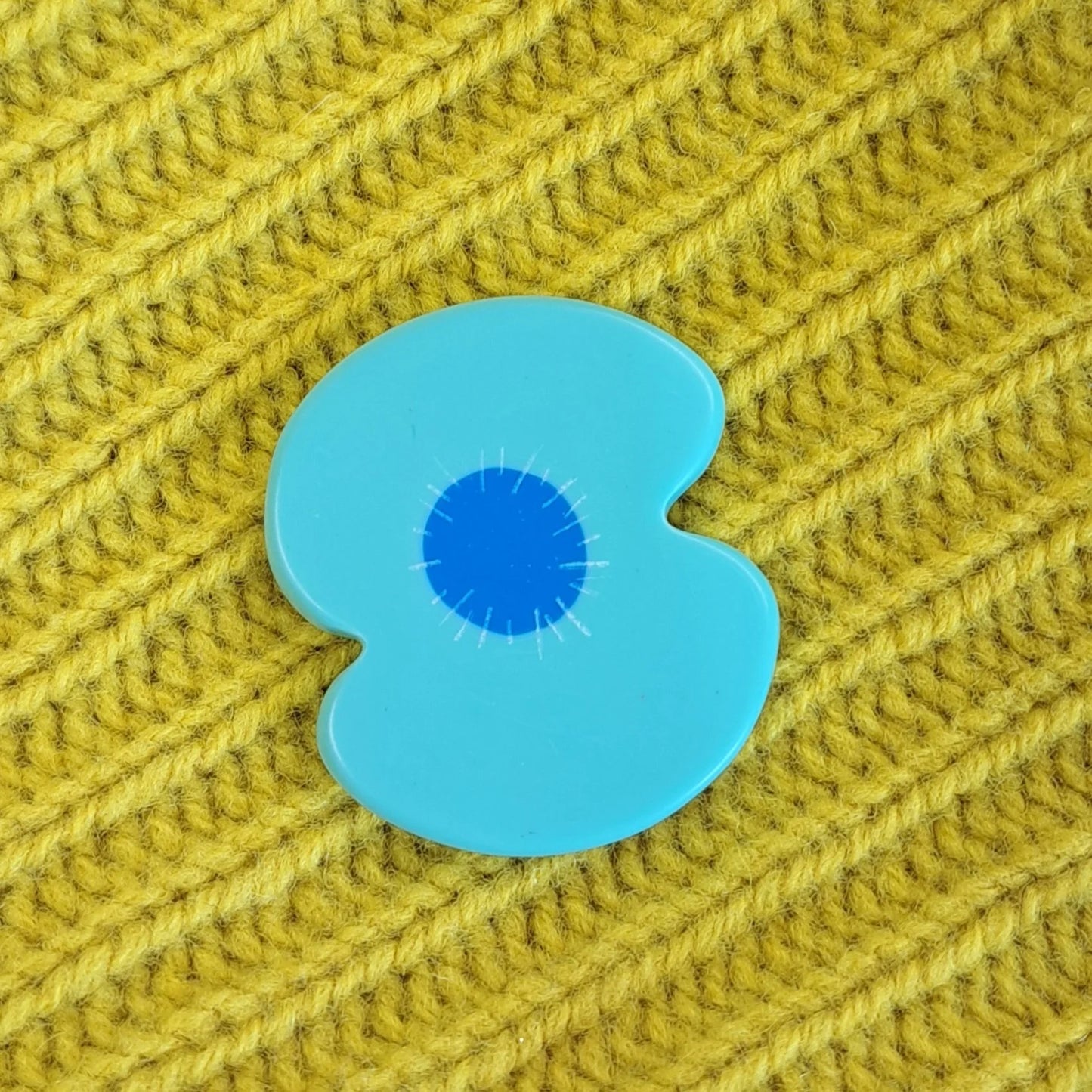 Aqua and Blue Poppy Pin.