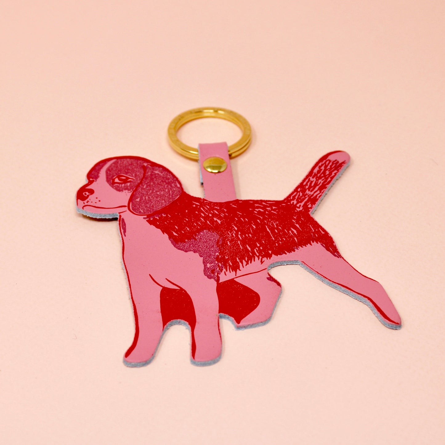 Pink Beagle Key Fob