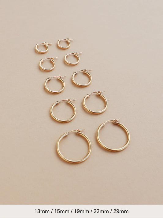 High Quality Gold Filled Hoops - 19mm