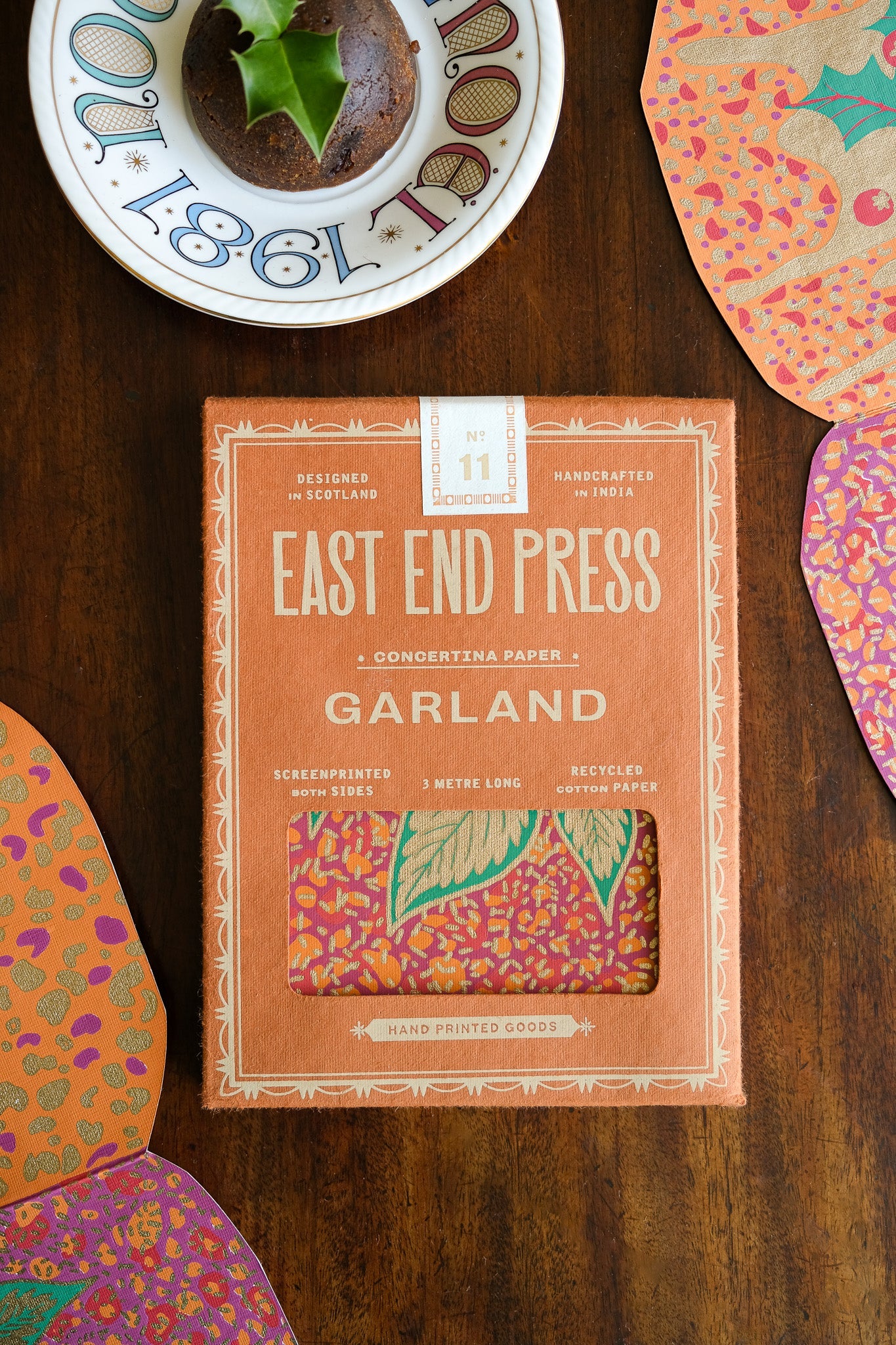 Christmas Pudding Concertina Garland