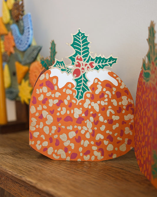 Christmas Pudding Concertina Garland