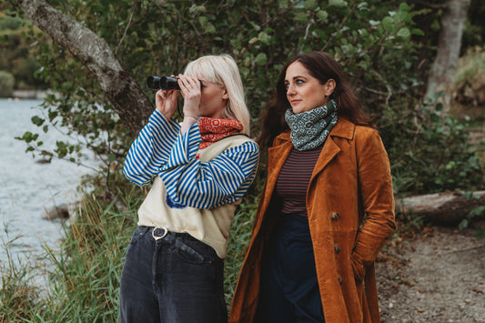 Moss Green and Grey Snood in " Baltic Heritage" pattern