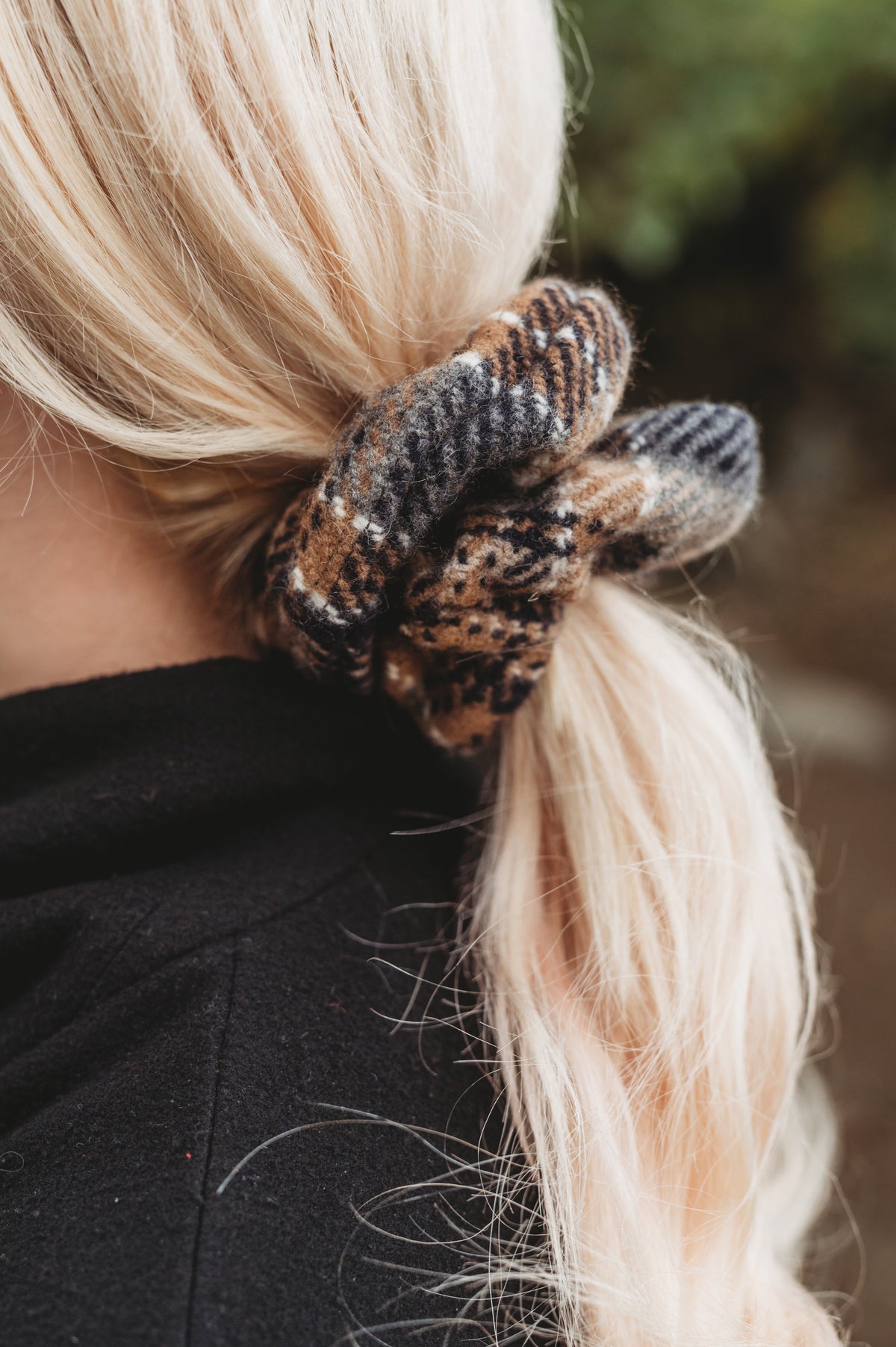 Tweed and Cashmere Scrunchies