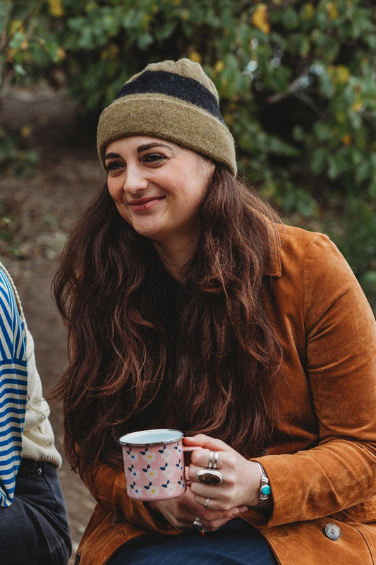 Stripe Hat in Asparagus and Black
