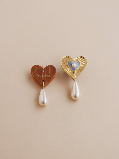 Robyn Drop Studs in Blue Mother of Pearl