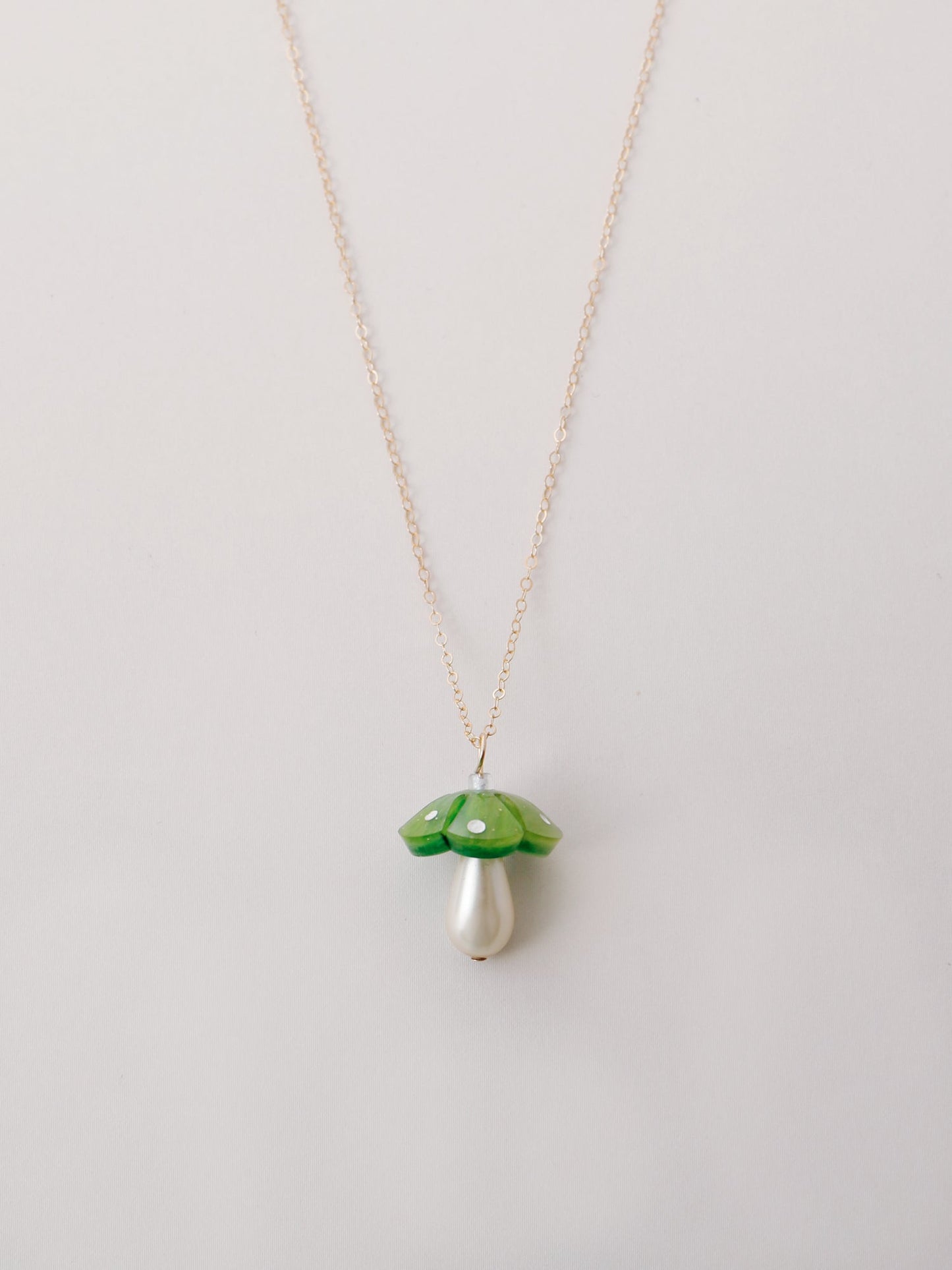 Shroom Necklace in Moss