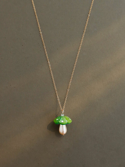 Shroom Necklace in Moss