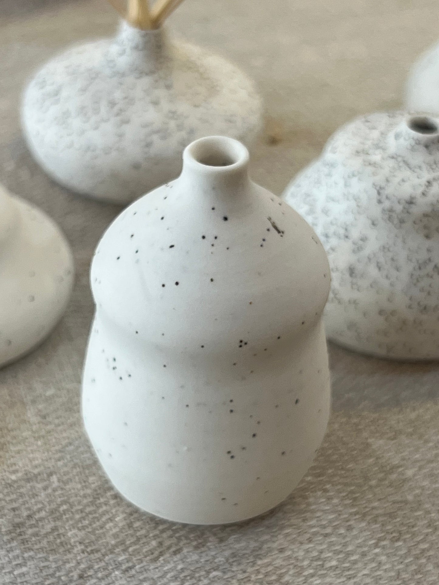 Stoneware and Porcelain Mix with Black Sand Speckles Mini Vase