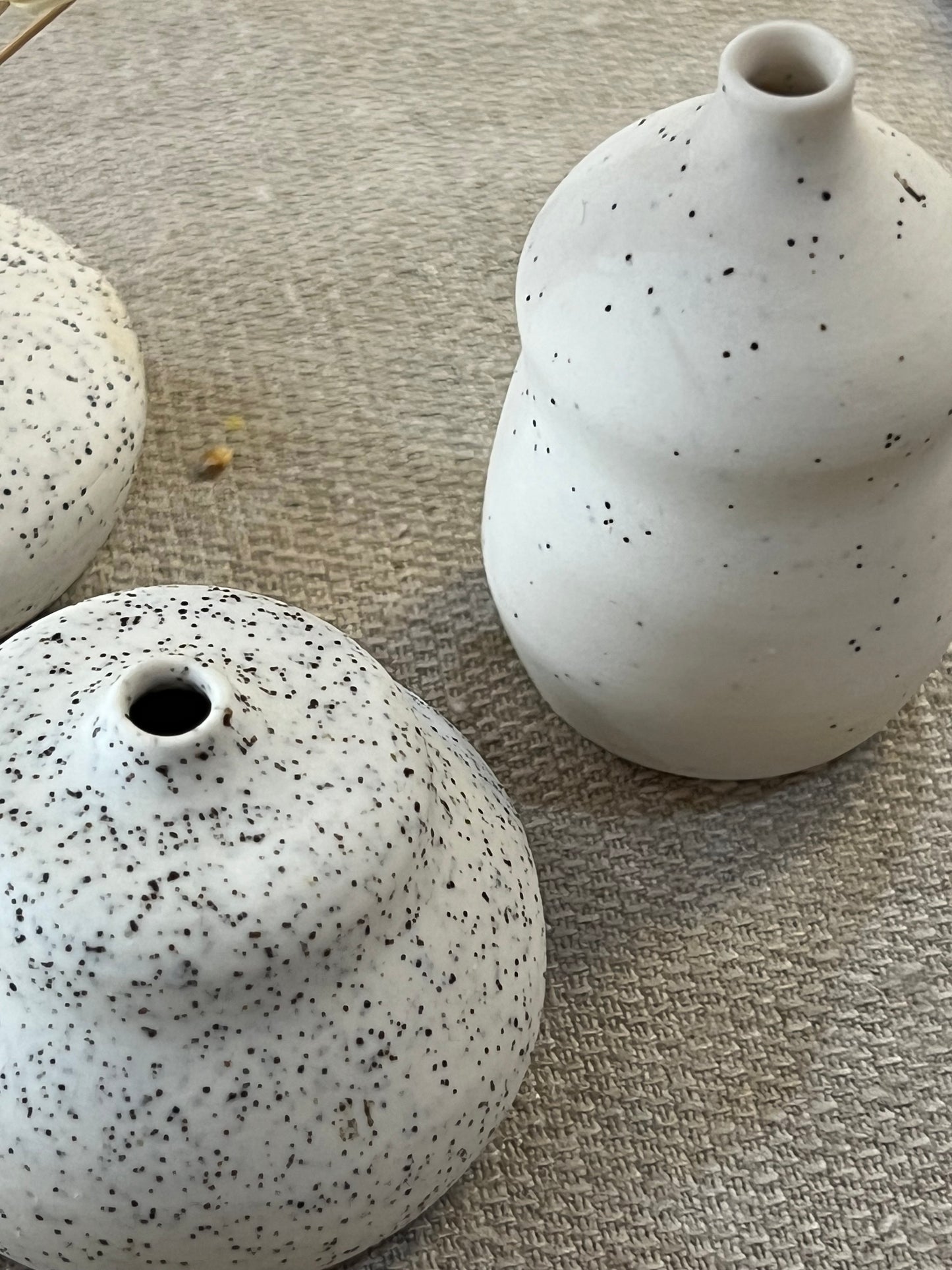 Stoneware and Porcelain Mix with Black Sand Speckles Mini Vase
