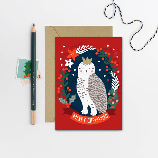 Snowy Owl Holiday Card