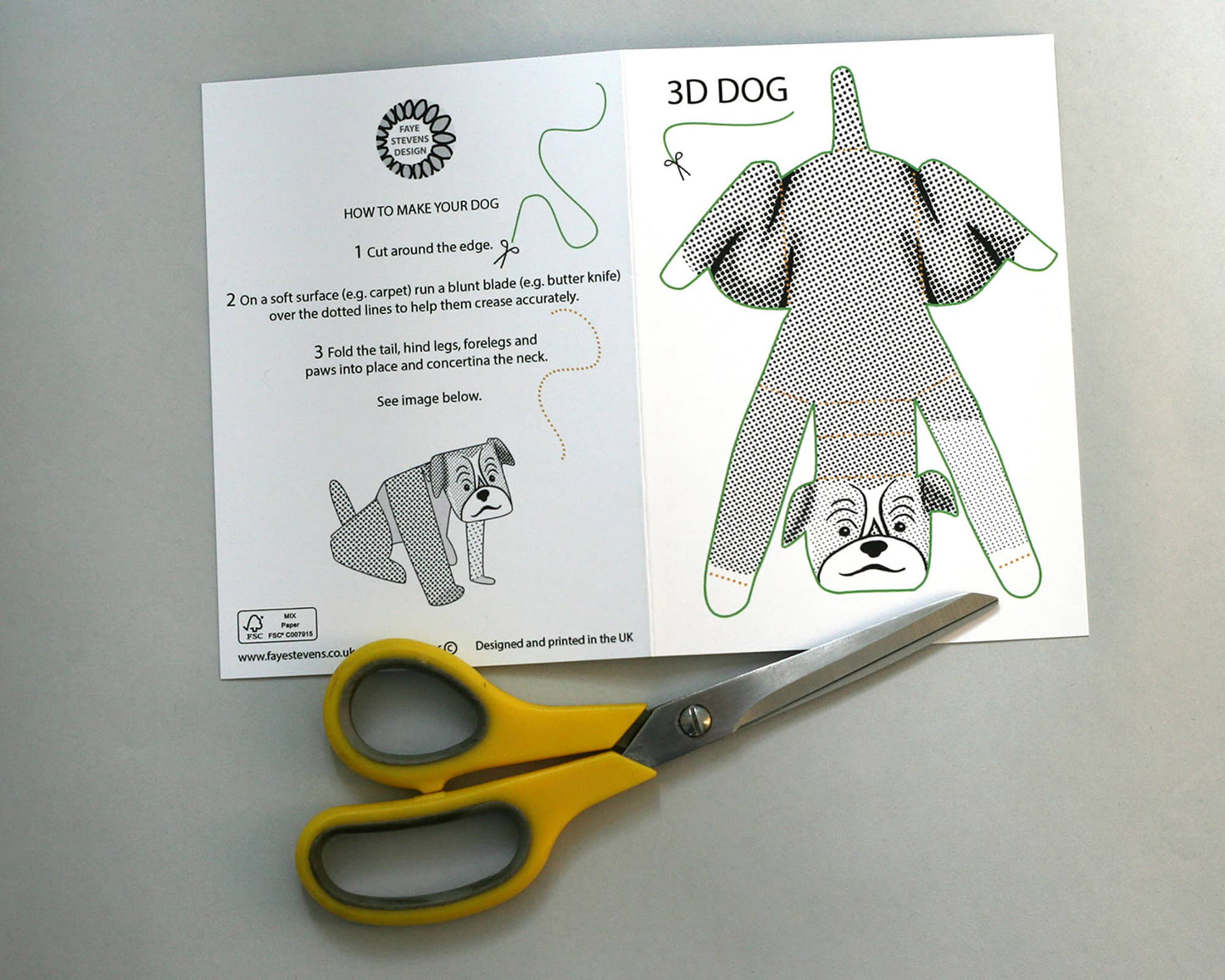 Dog Greeting Card, Make Your Own 3D Dog