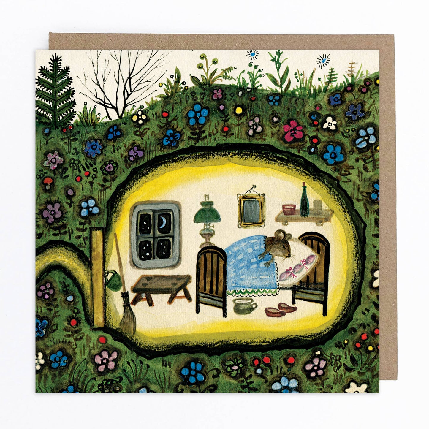 Little Mouse Bedroom Greeting Card