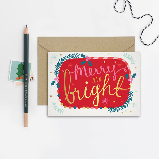 Merry and Bright Christmas Card | Holiday Card | Seasonal