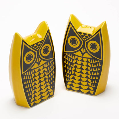 Owl Cruet Set in Yellow by Magpie x Hornsea