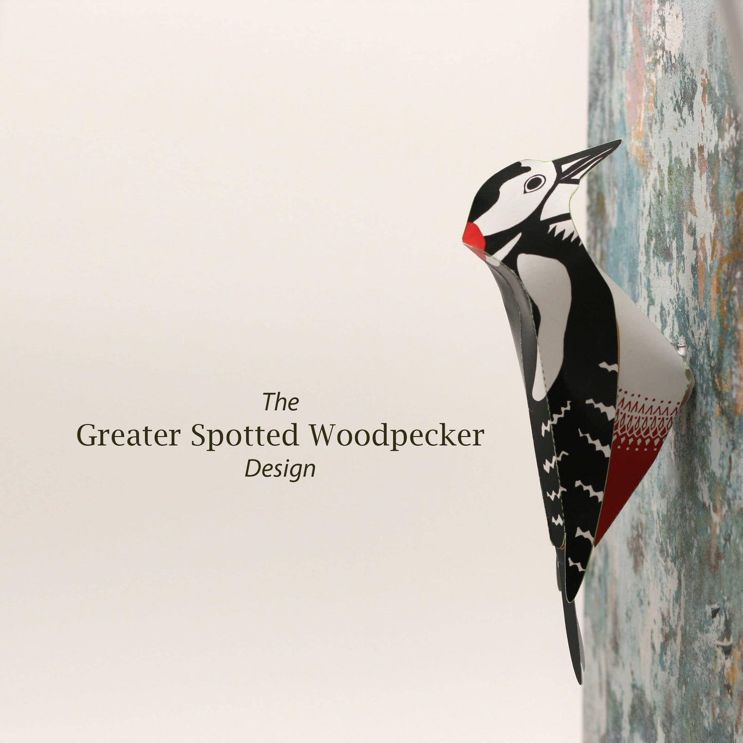 Greater Spotted Woodpecker. DIY Paper Art Craft Project