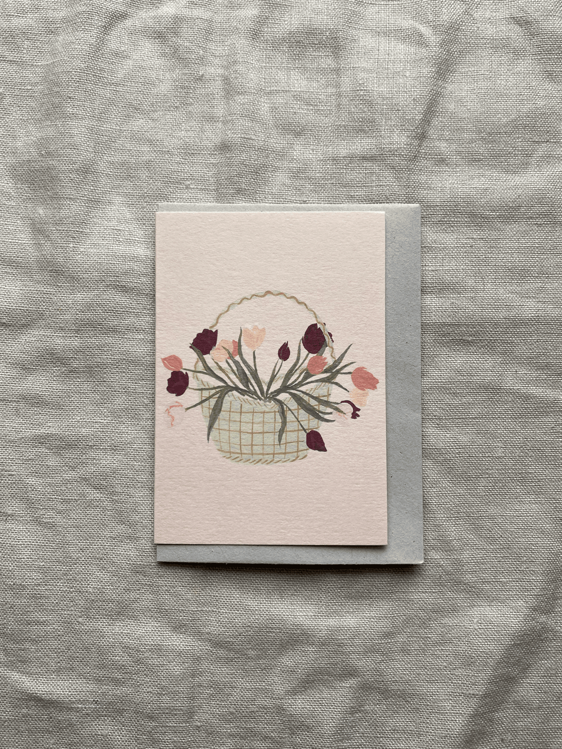 A Basket of Tulips Mini Card