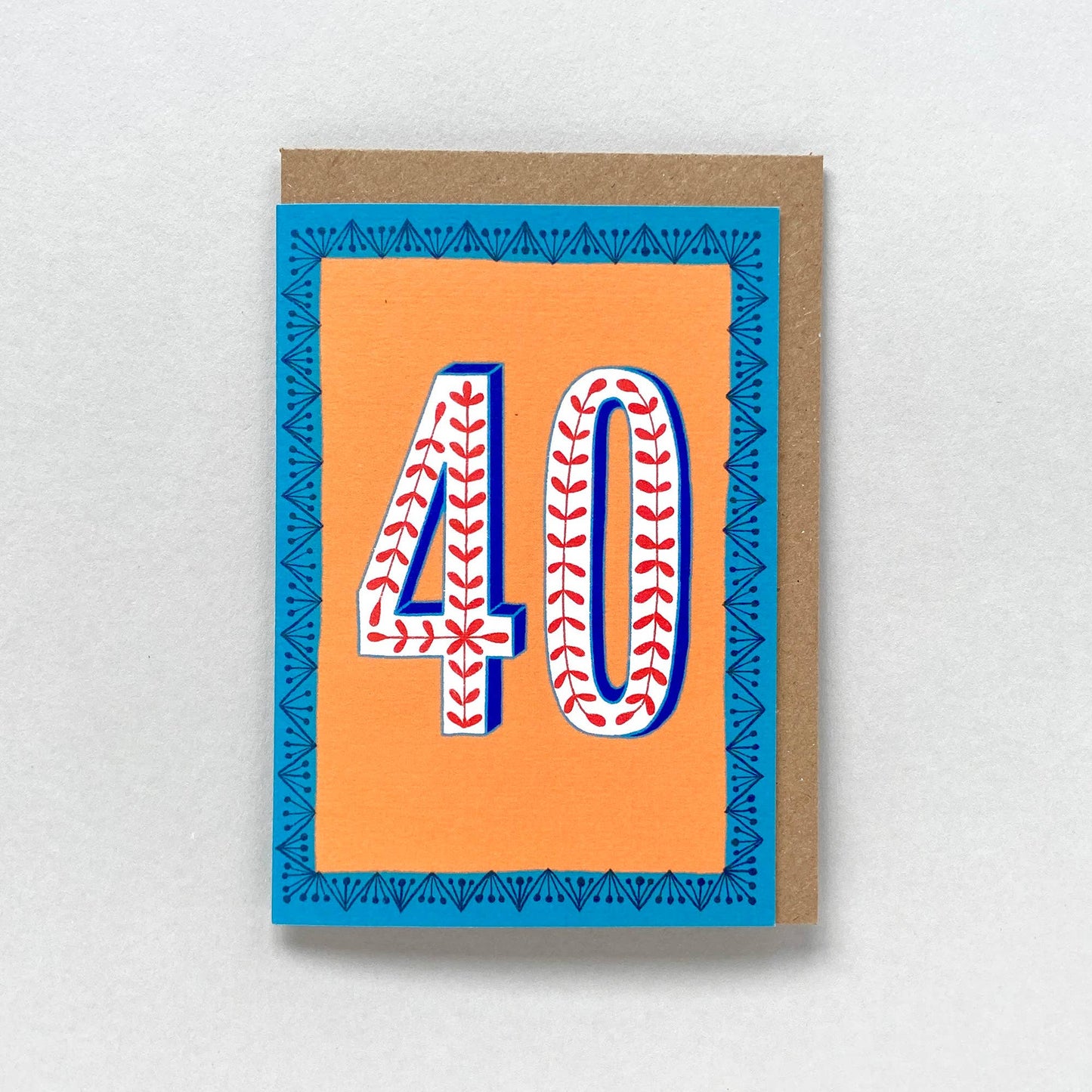 Happy 40th Birthday Greetings Card in Yellow