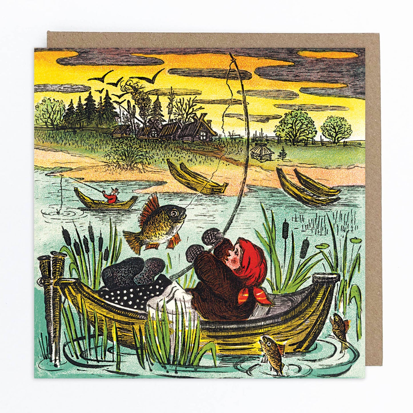 Fishing Lady Greeting Card